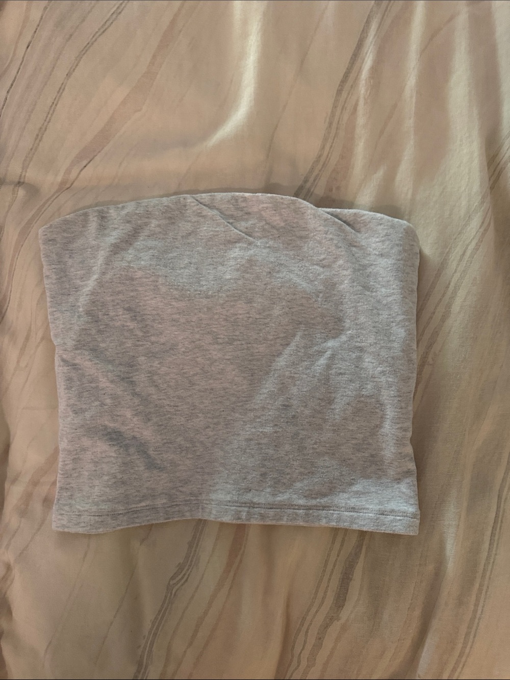 Brandy Melville Gray Strapless Cotton Blend Tube Crop Top
